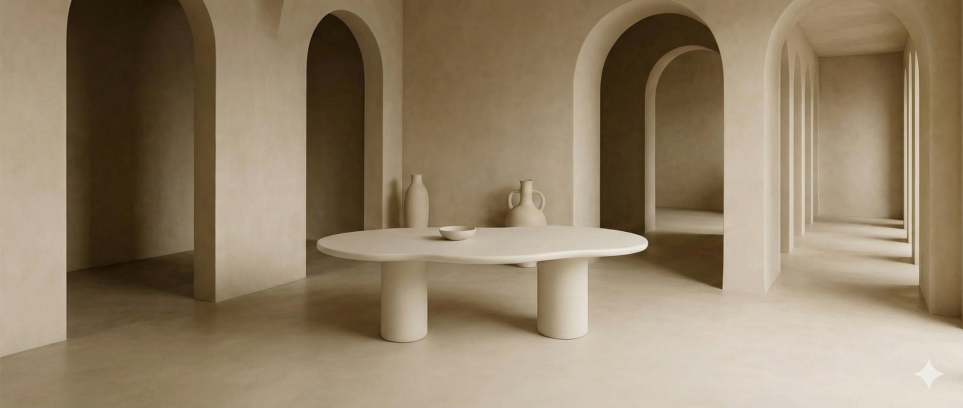 Organische beton ciré tafel